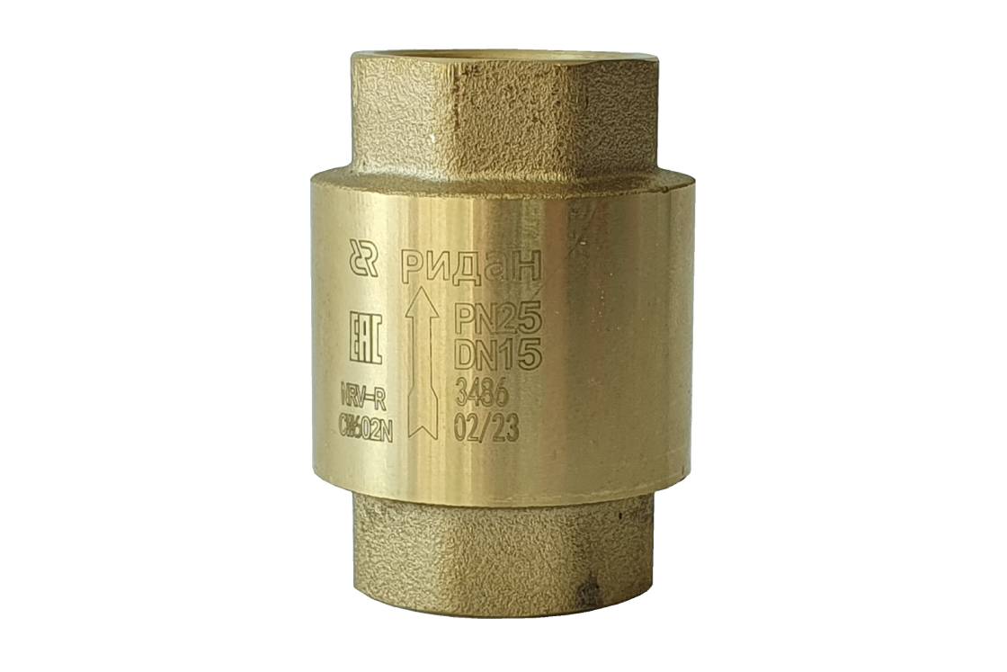Ридан NRV-R 065B8328R — Клапан обратный резьбовой PN25, DN40, Т -10 °C...+110 °C, материал корпуса — латунь CW602N